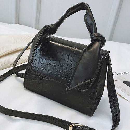 croc leather crossbody bolsa