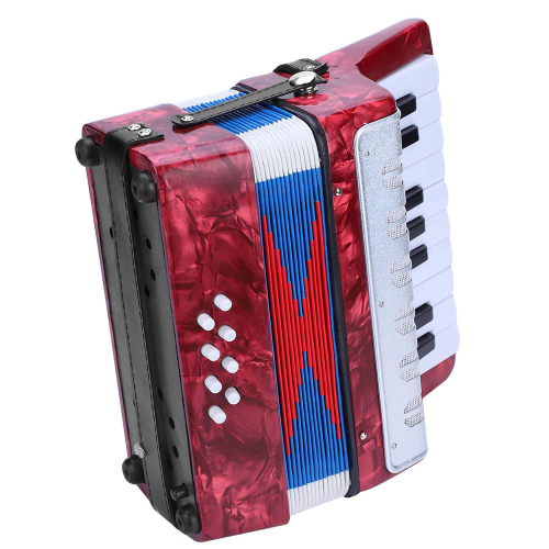 Acordeão para iniciantes, 4 cores 17 teclas e 8 botões de baixo Piano