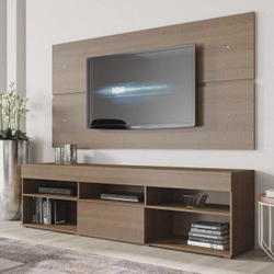 Rack com Painel para TV até 55 Polegadas 1 Porta Miami Siena Móveis Rustic Menor preço em Rack com Painel para TV até 55 Polegadas 1 Porta Miami Siena Móveis Rustic