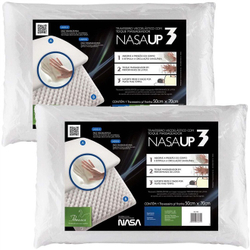 Menor preço em Kit 2 Travesseiros Fibrasca Nasa Up3 Viscoelástico c/ Massageador