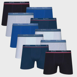 Kit Com 10 Cuecas Boxer Cotton Confort 523-002 - Lupo Menor preço em Kit Com 10 Cuecas Boxer Cotton Confort 523-002 - Lupo
