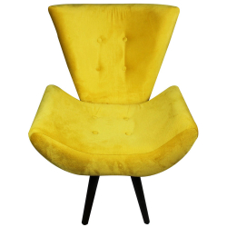 Poltrona Decorativa Pé Palito Emília Suede Amarela Menor preço em Poltrona Decorativa Pé Palito Emília Suede Amarela