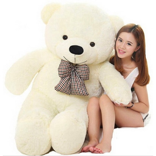 Urso De Pelúcia Fofinho Creme 50cm Com Laço e Bordado em Promoção na  Americanas