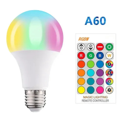 Lâmpada Bulbo de Led Rgb 16 Cores 5w Bivolt E27 Com Controle Remoto Menor preço em Lâmpada Bulbo de Led Rgb 16 Cores 5w Bivolt E27 Com Controle Remoto