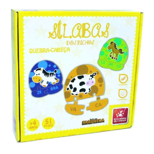 Brinquedo Jogo educativo Silabas bichos Brincadeira de Criança em Promoção  na Americanas