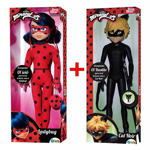 Kit Com 2 Bonecos Miraculous Ladybug 55cm e Cat Noir 57cm - BabyBrink em  Promoção na Americanas