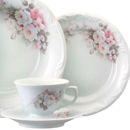 Aparelho de Jantar Porcelana Schmidt 41 peças - Dec. Eterna E351 - SCHMIDT