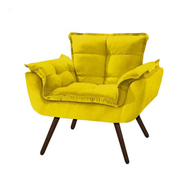Poltrona Opala Decorativa Sued Bege Menor preço em Poltrona Opala Decorativa Sued Bege