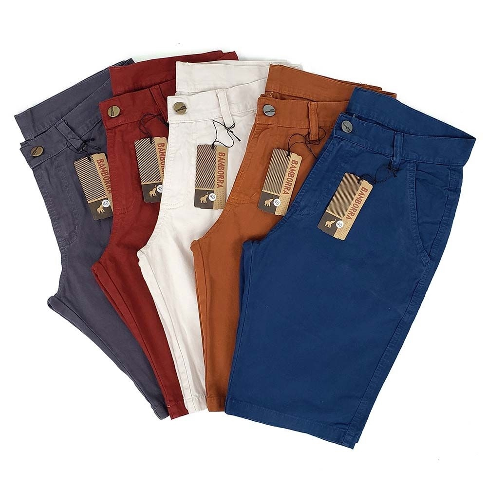 Bermudas masculinas deals sarja coloridas