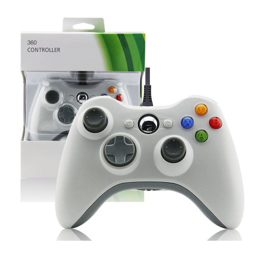 Controle Usb Com Fio Para Xbox 360 Computador Notebook Branco em