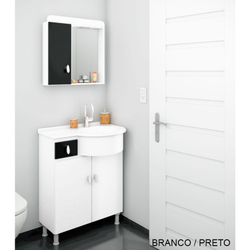 Gabinete Para Banheiro Kit ks - Balcão + Espelheira + Marmorite - Branco com Nero é boa?