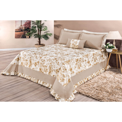 Kit Cobre Leito Riviera Casal Queen - 5 Peças - Cáqui Menor preço em Kit Cobre Leito Riviera Casal Queen - 5 Peças - Cáqui