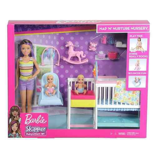 Berçário Boneca Barbie Skipper Babysitters Babá 2 Bebês 2019 em Promoção na  Americanas