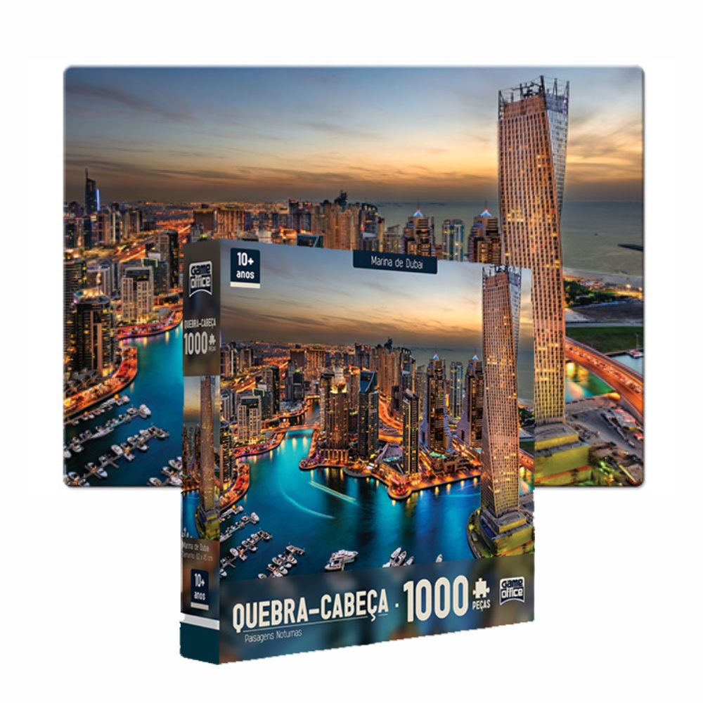 Puzzle Quebra Cabeça 1000 Peças Paisagens Noturnas Dubai