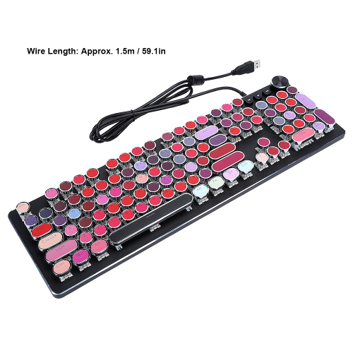 Teclado Portatil Mecanico Teclado Bonito Batom Com Fio Branco Retroiluminacao Teclado Vintage 108 Teclas Teclado Com Fio Teclados Para Jogos Em Promocao Ofertas Na Americanas