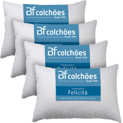 Menor preço em Kit 4 Travesseiro Fibra Siliconada Antialérgico 45x65cm bf Colchões