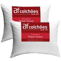 Menor preço em Kit 2 Travesseiros 50x70cm Antialérgico Lavável Fibra Siliconada Macio bf Colchões