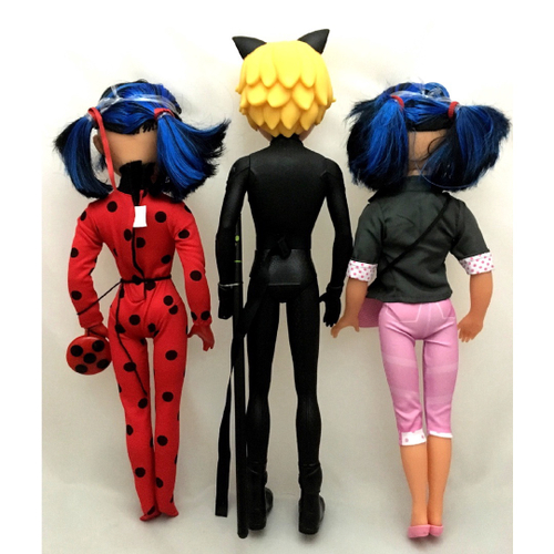 Kit Boneca Ladybug Ioiô + Boneco Miraculous Cat Noir - Baby Brink