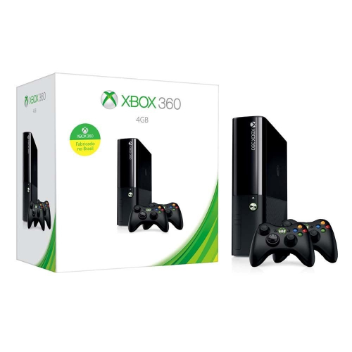 Microsoft Xbox 360 Super Slim 250gb + 3 Jogos 2 Controles Standard