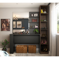 Guarda Roupa Closet sem Portas com 6 Prateleiras e Bancada com Painel Prime Luciane Móveis é boa?