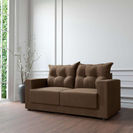 Sofá 2 Lugares Lubeck Suede Marrom 140 cm