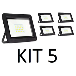 Kit 5 Refletor Led Eco 50w - Branco Frio Decoração Luminária Menor preço em Kit 5 Refletor Led Eco 50w - Branco Frio Decoração Luminária