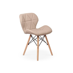 Menor preço em Cadeira Charles Eames Eiffel Slim Wood Estofada - Nude