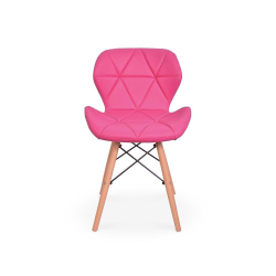 Cadeira Charles Eames Eiffel Slim Wood Estofada - Rosa é boa?