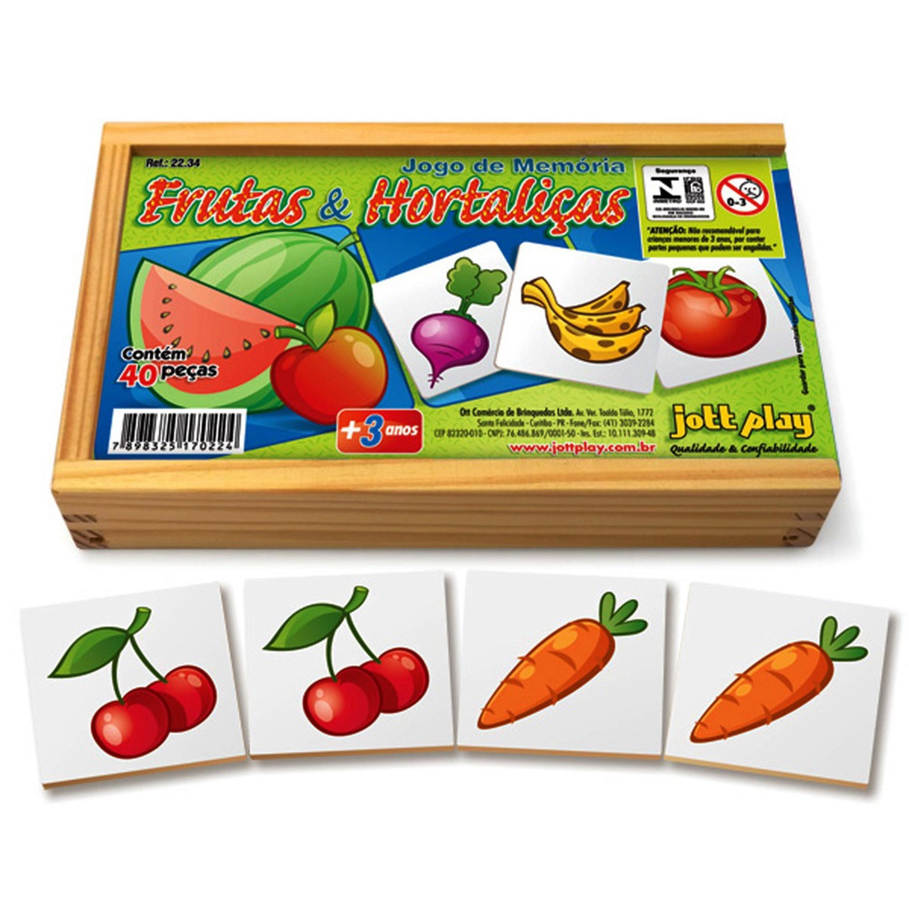 Jogo Educativo da Memória de Frutas e Legumes Infantil 0273 em Promoção na  Americanas