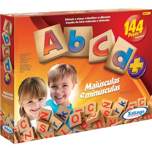 Brinquedo Pedagógico Madeira Abc Alfabeto Letras 72 Peças Jogo