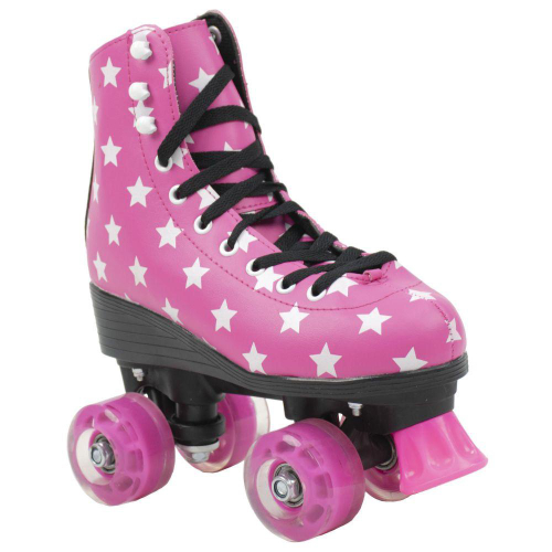 Patins Roller Skate 4 Rodas Rosa Brilhante Com Glitter Ajustáveis Fenix na  Americanas Empresas