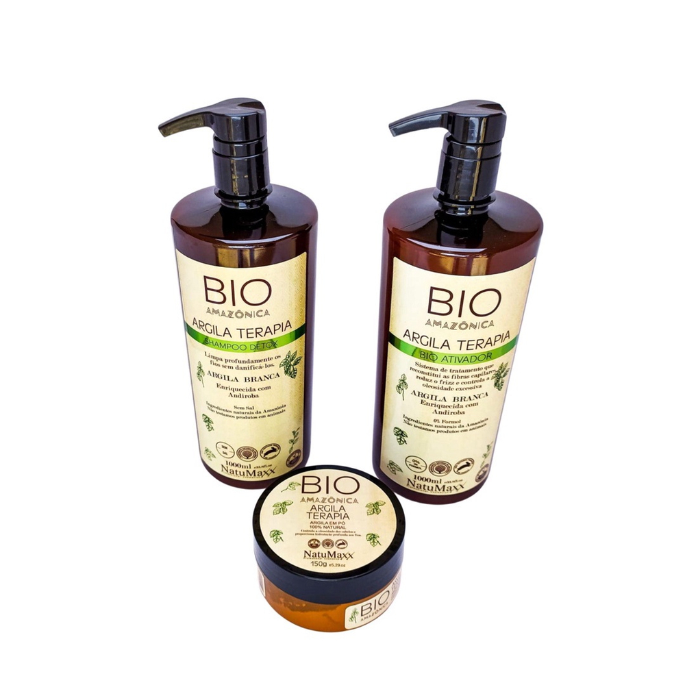 Argila Terapia Kit Bio Amazonica Progressiva Organica 3X1 em