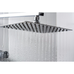 Ducha Chuveiro Slim Quadrado Metal 20cm X 20cm Com Braço Quadrado De 38cm Menor preço em Ducha Chuveiro Slim Quadrado Metal 20cm X 20cm Com Braço Quadrado De 38cm