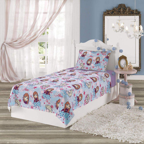 Cortina Infantil Elsa Frozen 1,50 m x 1,80 m Com 2 peças - Lepper