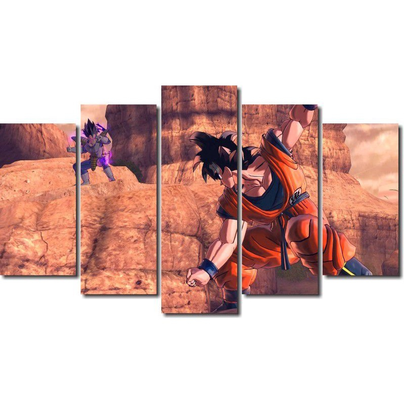 Quadro Decorativo Dragon Ball Z Goku Super Sayajin 5 Peças