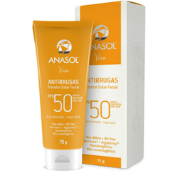 Protetor Solar Facial Antirrugas 50FPS Anasol Menor preço em Protetor Solar Facial Antirrugas 50FPS Anasol
