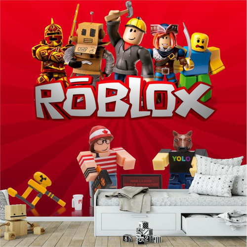 Papel De Parede Adesivo Roblox Fundo Vermelho