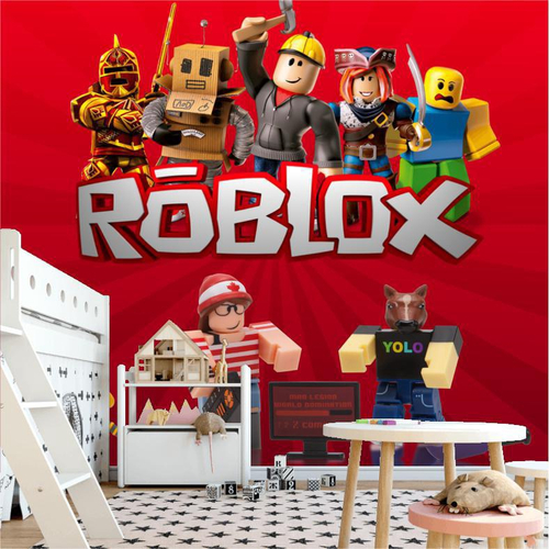 Papel De Parede Adesivo Roblox Fundo Vermelho