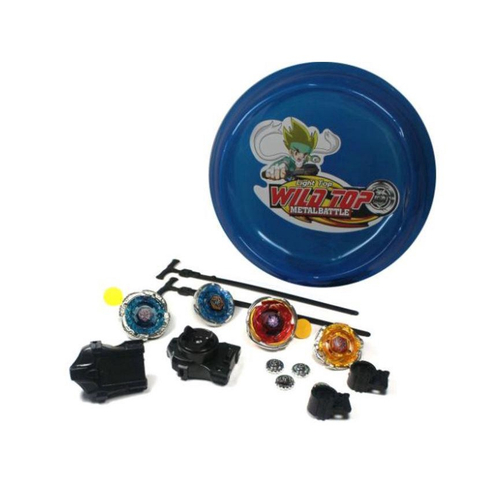 Kit Com 4 Peões Beyblade Metal + Lançador + Arena - Wild Top