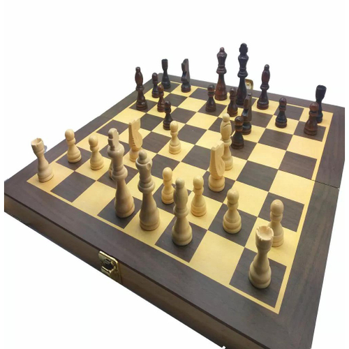 Jogo de xadrez de madeira maciça de luxo família grande jogos de tabuleiro  de xadrez para crianças 39cm 45cm de madeira dobrável jogos de mesa de  viagem - AliExpress