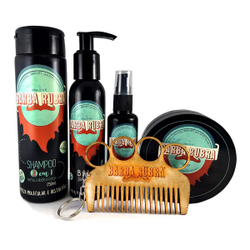 Kit Shampoo 3 em 1, Balm, Óleo, Pomada e Pente Barba Rubra é boa?