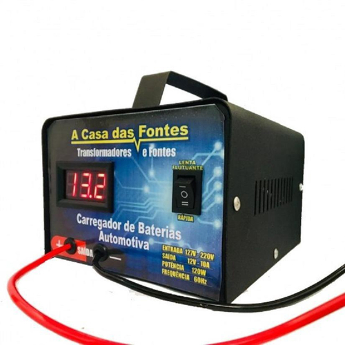 Carregador Bateria Automotivo 12V 10A Bivolt - Connect Parts