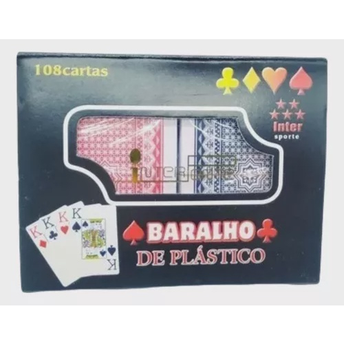 Baralho Duplo 100% Plástico 108 Cartas Prova D'Água Resistente