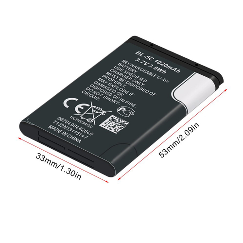 1020mah capacidade bl 5c bateria do telefone para nokia 3 7v 3 8wh