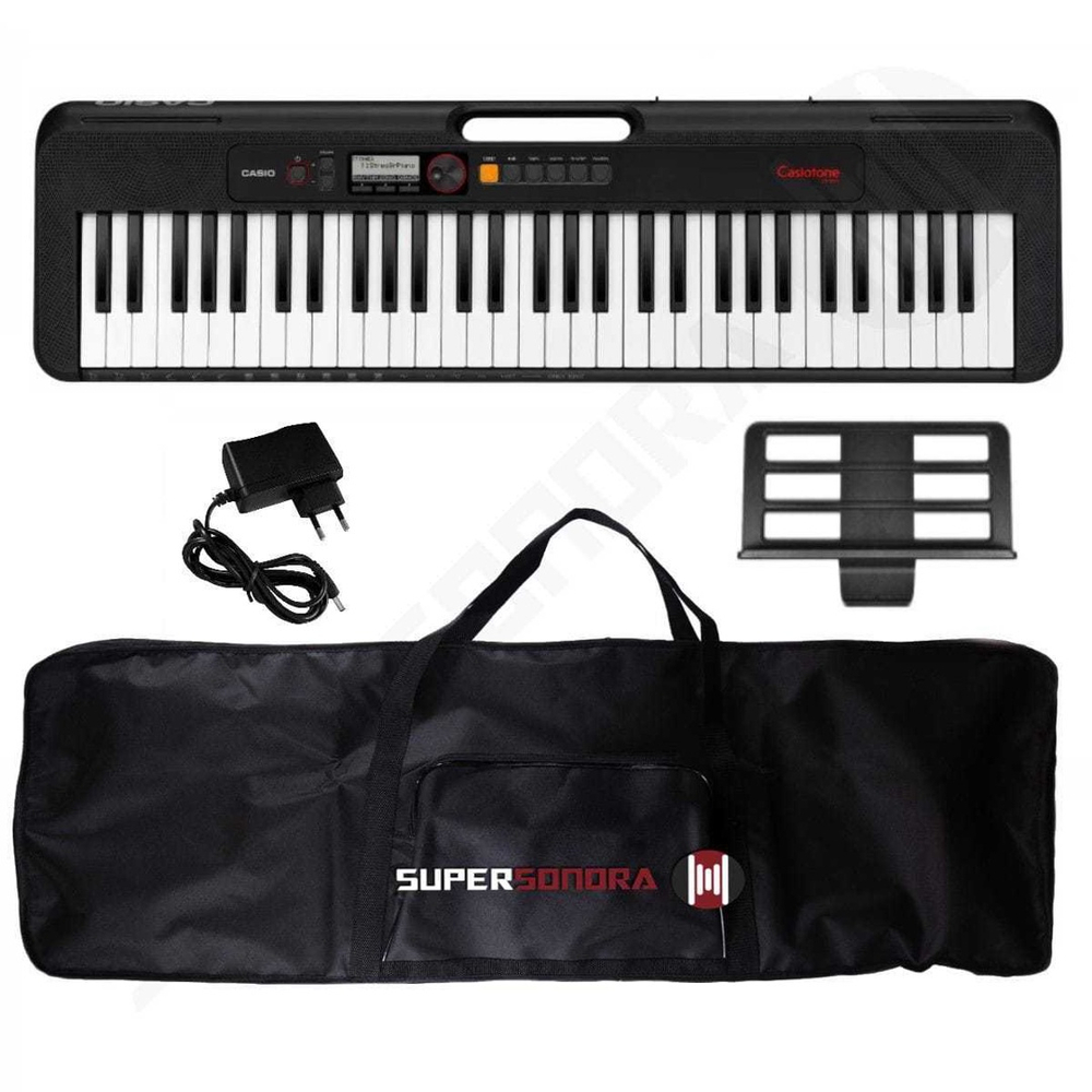 Kit Teclado Musical Casiotone Ct S Casio Preto Teclas Capa