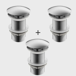 Kit 3 Válvula Click Inox Ralo Cuba Vidro Louça Banheiro Menor preço em Kit 3 Válvula Click Inox Ralo Cuba Vidro Louça Banheiro