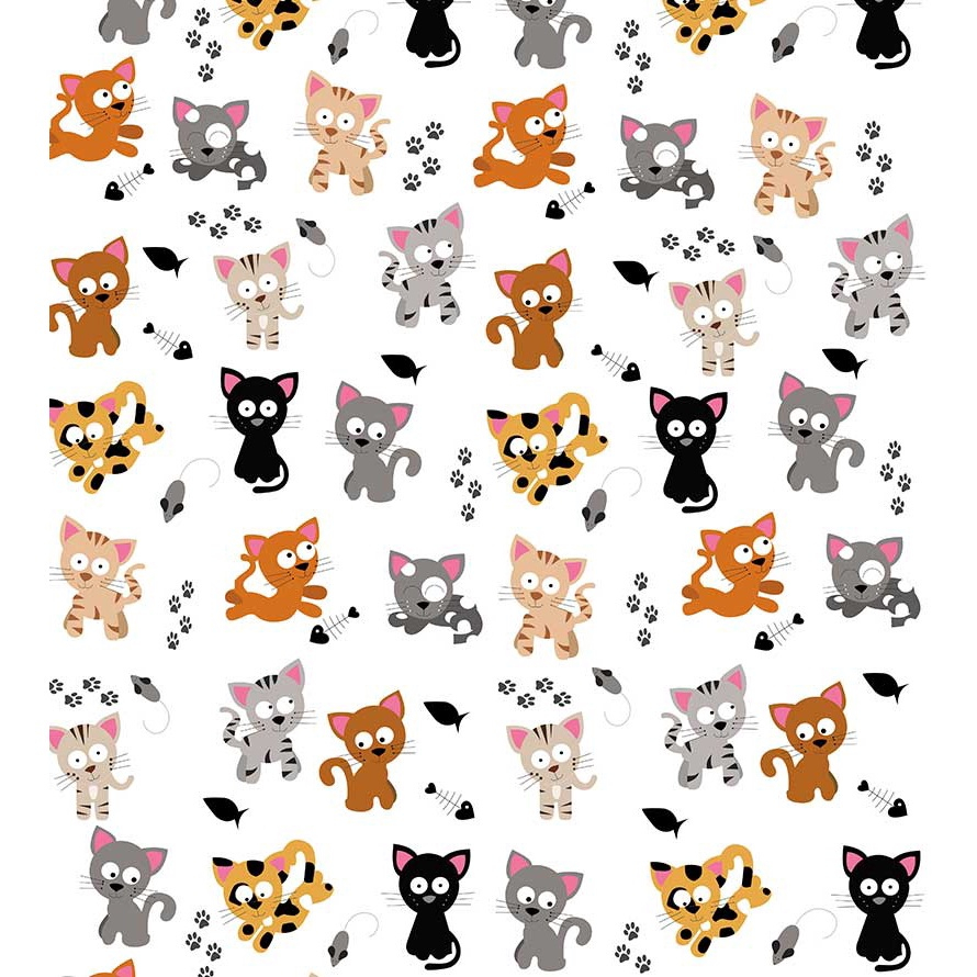 Papel Parede Infantil Gatinhos Fofinhos Lavável