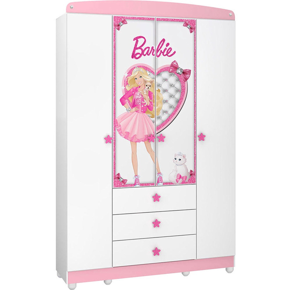 GUARDA-ROUPA INFANTIL BARBIE PREMIUM 4 PORTAS 2 GAVETAS - PRODUTO