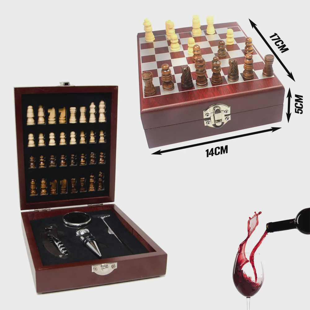 Kit Vinho e Jogo de Xadrez Verde - Imaginarium - Kit Vinho