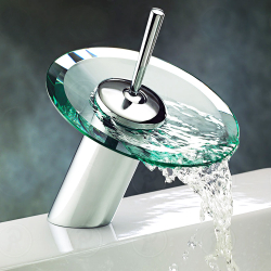 Torneira Monocomando Baixa De Vidro Waterfall Cascata Round glass bathroom faucet torneira com filtro Menor preço em Torneira Monocomando Baixa De Vidro Waterfall Cascata Round glass bathroom faucet torneira com filtro